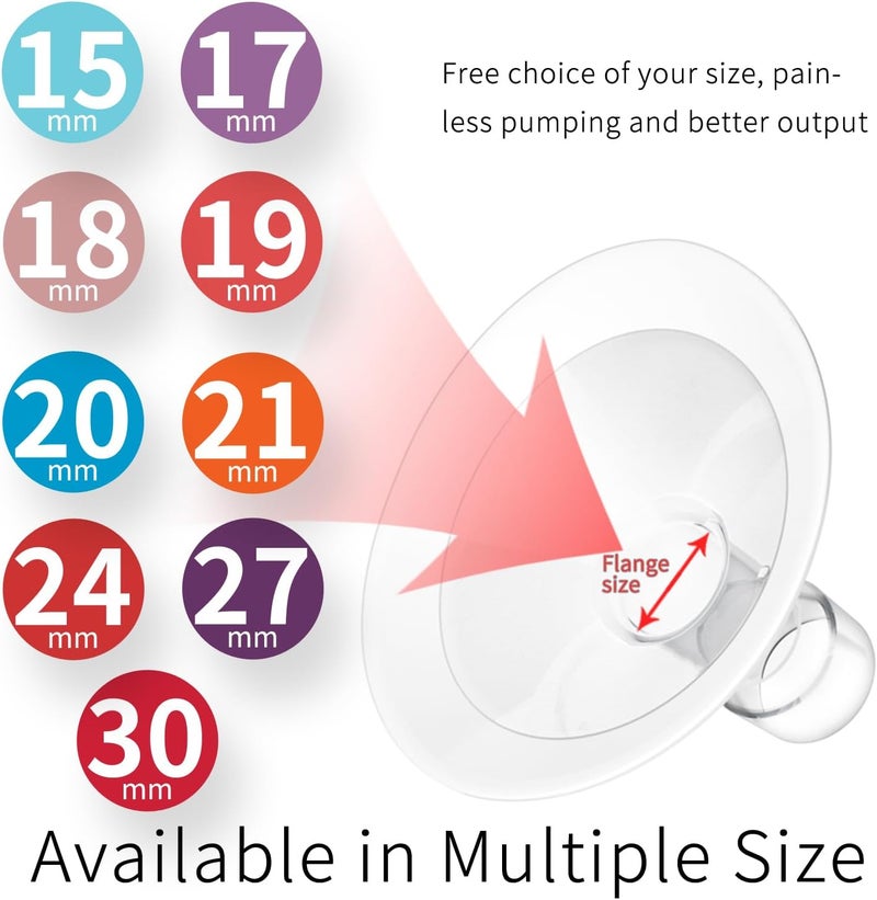 MOOMentaneous 30mm Oval Flanges Breast Pump Parts Compatible with Medela Breast Pumps PersonalFit, Maxflow, Freestyle Flex Swing Maxi Connector - Image 5